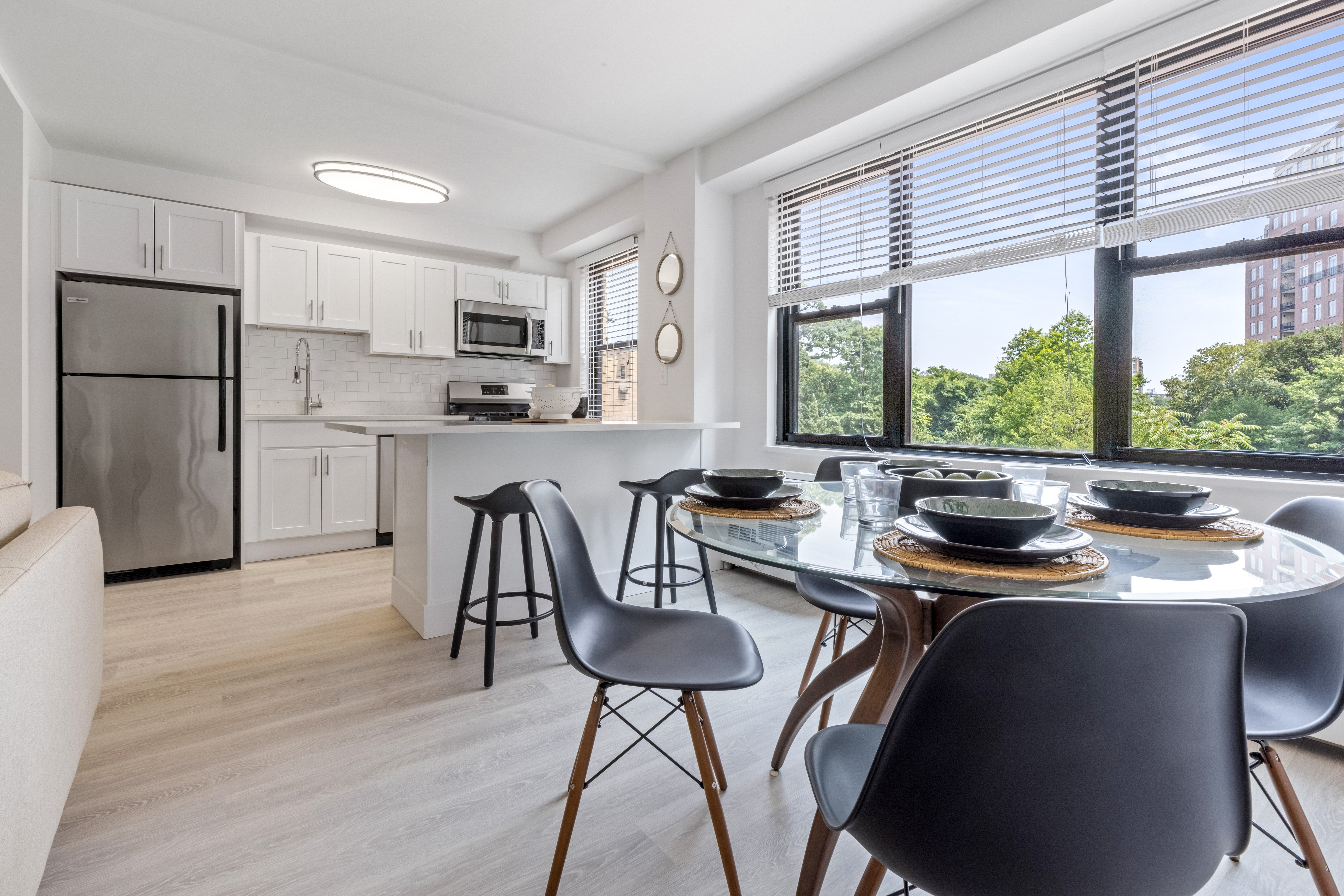 203 Living - rental apartment eat-in kitchen and dining at Prospect Park in Southern Connecticut